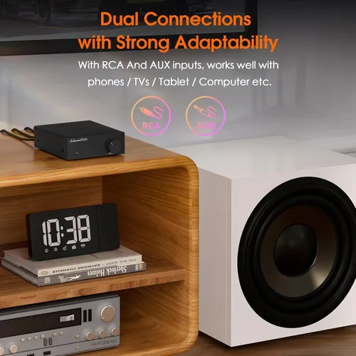 Vista 5 de Nobsound Mini amplificador de subwoofer mono: amplificador de alta fidelidad de 100 W con TPA3116 y filtro de paso bajo para cine en casa, agitador