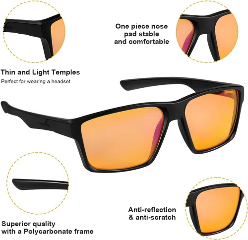 Vista 3 de Okany Blue Light Blocking Glasses Gaming Computer Glasses Powerful Professional Screen Filter