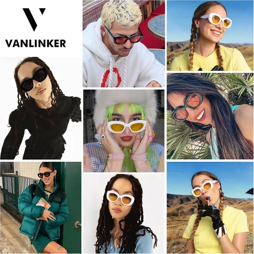 Vista 3 de VANLINKER Gafas de sol infladas redondas gruesas de moda para mujeres y hombres, retro gruesos, ovalados, polarizados, VL9742