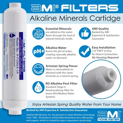 Vista 3 de Cartucho de repuesto de filtro de agua alcalina Cartucho mineral para sistema de filtros de agua alcalina Minerales esenciales para agua
