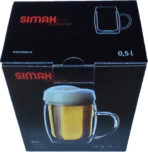 Vista 3 de Simax Exclusivo Vaso de Cerveza de Vidrio Doble Pared con Asa 50 cl