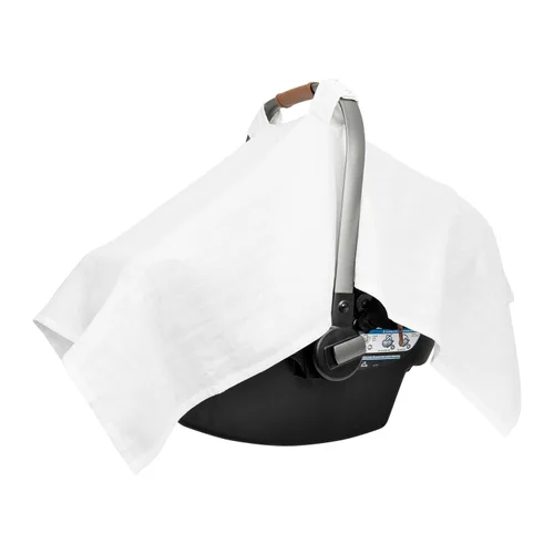Vista 6 de Funda de asiento de automóvil para bebé niña, transpirable, 100% algodón orgánico certificado, toldo de muselina de alta calidad, funda de asiento
