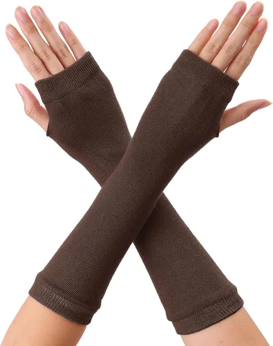 Vista 44 de Allegra K Calentadores de brazo sin dedos unisex de moda clásica