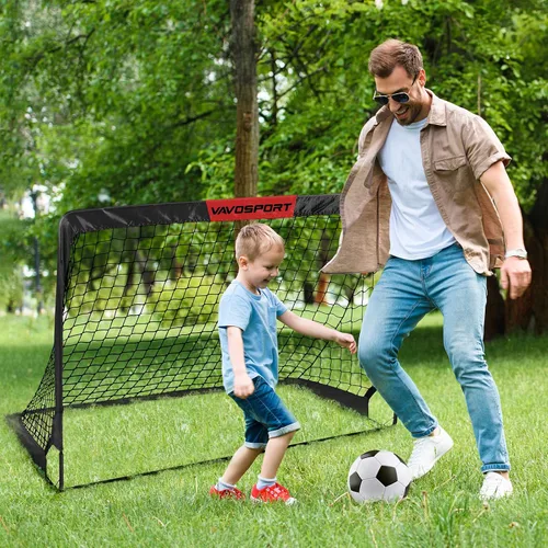 Vista 6 de Juego de porterías de fútbol para niños para patio trasero – 2 de 4 x 3 pies, equipo portátil de entrenamiento de portería de fútbol, red de fútbol