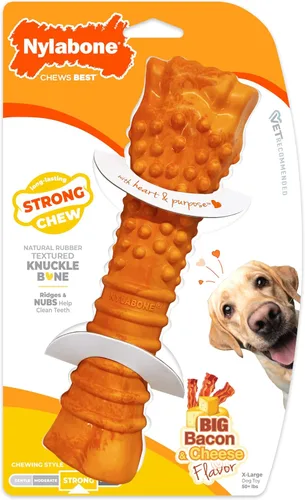 Vista 15 de Nylabone Flavor Frenzy Juguete para morder para perros con sabor a hamburguesa con queso y tocino, S