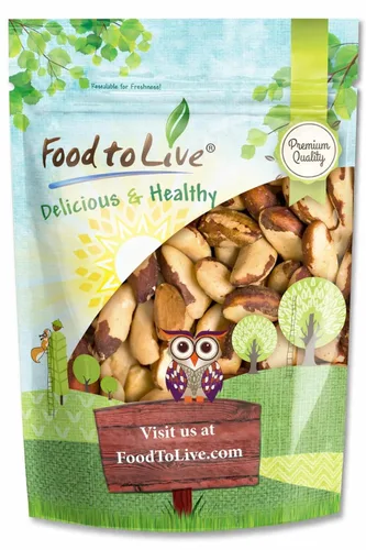 Vista 10 de Food to Live Nueces de Brasil, 8 onzas, crudas, enteras, sin cáscara, sin sal, kosher, veganas, aptas para dieta cetogénica y paleo, a granel, buena