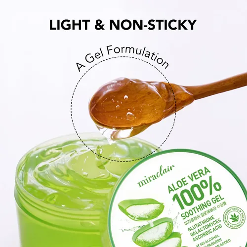 Vista 6 de MIRACLAIR Gel de Aloe Vera para Rostro, Piel, Cabello y Alivio de Quemaduras Solares, Hecho con 100% Gel de Aloe Puro para Todos los Tipos de Piel.