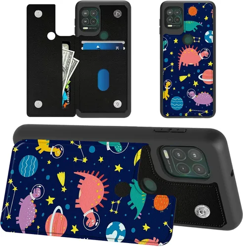 Vista 23 de Funda tipo cartera de mármol abstracto para Moto G Stylus 5G 2021 con tarjetero y bloqueo RFID, piel sintética suave, función atril, cierre