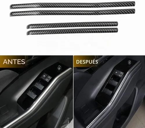 Vista 2 de LEXLEY 4 unids fibra de carbono reposabrazos ventana panel de control borde bordes para Toyota 2020-2026 Highlander XLE LE L XSE Limited Platinum
