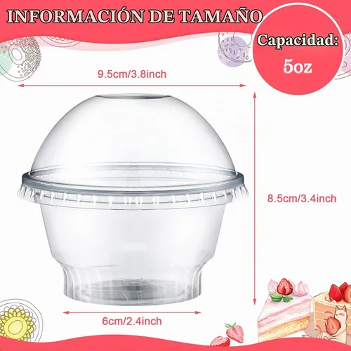 Vista 2 de Juego de 200 vasos de postre de plástico transparente de 5 onzas a granel