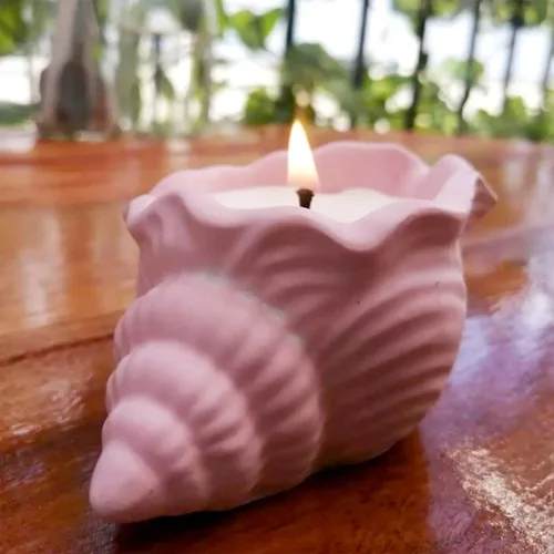 Vista 4 de Moldes de silicona para tarro de vela, molde de vela de caracola, forma de concha, molde de contenedor de plantación de suculentas para hacer