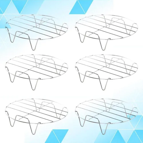 Vista 9 de 6 Pcs Cooking Rack Steam with Footed Base Stainless Steel