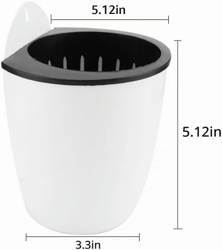 Vista 5 de Jucoan Paquete de 9 macetas colgantes de pared de riego automático para plantas de interior, maceta perezosa de plástico blanco de 5 pulgadas con 9