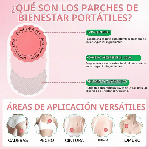 Vista 4 de Berberine Patches, Berberine Patch para hombres y mujeres Liberación sostenida de 8 horas - 30 parches