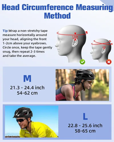 Vista 2 de Zacro Casco de bicicleta para adultos, ligero para hombres y mujeres, cómodo con almohadillas y visera, casco de bicicleta certificado para adultos