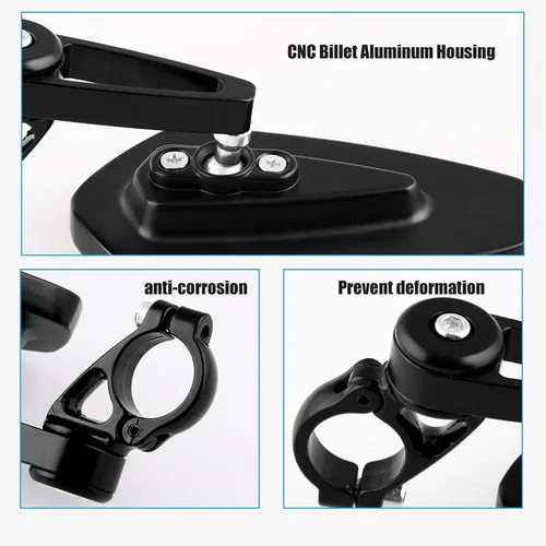 Vista 4 de Sporacingrts Espejos retrovisores para motocicleta C-N-C de 7/8 pulgadas de 0.866 in compatibles con GROM MSX-125 CB500F / Kawasaki Z750 /ER-6F