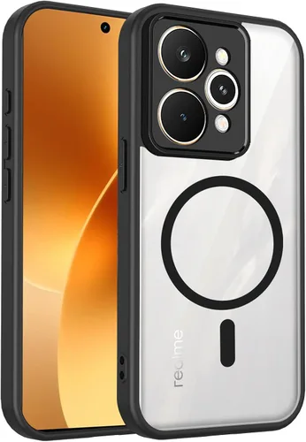 Vista 488 de Funda magnética transparente compatible con Xiaomi 17T, color negro 2 en 1 PC + TPU cubierta de teléfono a prueba de golpes, carcasa protectora