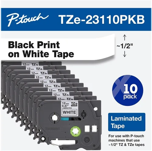 Vista 14 de Brother TZE2318PKB - Cinta de etiqueta Impresión negra sobre blanco