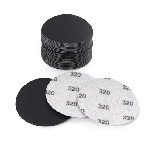 Vista 12 de MAXMAN 30 discos de lijado de 3 pulgadas, 60 granos gancho y bucle papel de lija profesional de carburo de silicio, húmedo seco pulido para madera