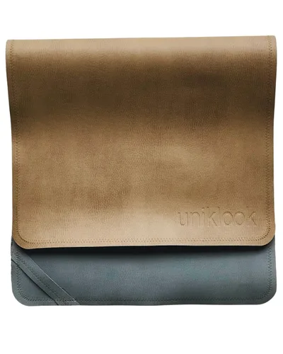 Vista 12 de UNIKLOOK Cambiador portátil de cuero - Cuero vegano - Cambiador de bebé de viaje - Estación de cambio de pañales portátil multiusos impermeable 14 x