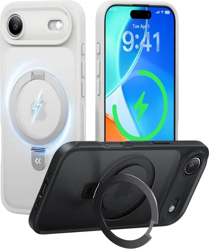 Vista 39 de CASEKOO - Funda diseñada para iPhone 14 Pro con soporte magnético invisible [protección contra caídas de grado militar] [compatible con MagSafe]