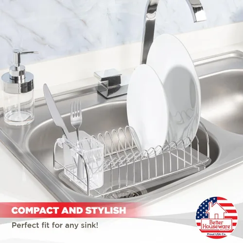 Vista 7 de Better Houseware 3423 - Juego de escurridor compacto de acero inoxidable, 12 x 9 x 5 pulgadas