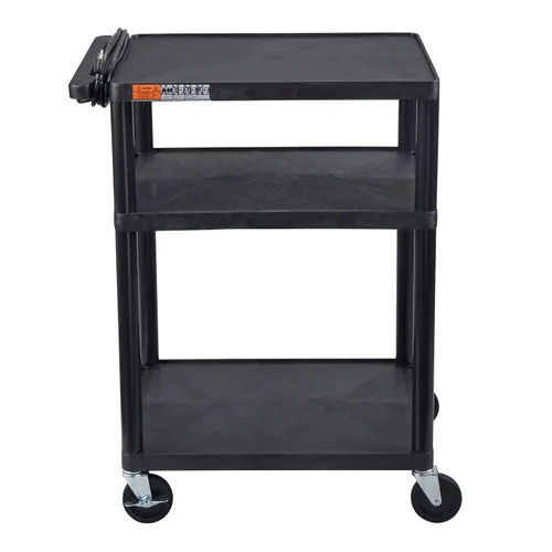 Vista 2 de LUXOR LE34-B Carrito AV de 34 "H - Tres estantes