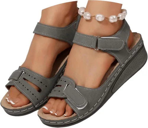 Vista 12 de Sandalias ortopédicas para mujer, con soporte para el arco, para caminar, cómodas sandalias ortopédicas de verano con correa trasera