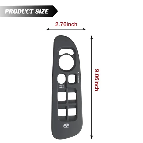 Vista 4 de Bisel del interruptor de ventana de puerta Gray Master Power del lado delantero del conductor para Dodge Ram 1500 2500 3500 Quad Cab 2002-2008