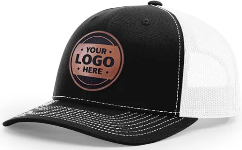 Vista 41 de Sombrero de parche de cuero de camionero personalizado grabado con láser