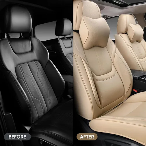 Vista 5 de Fundas de Asiento de Automóvil Accesorios Asiento Delantero Protector de Cojín de Cuero Transpirable Impermeable Funda de Asiento para Automóviles