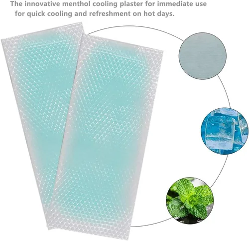 Vista 4 de 20 almohadillas de gel fresco, parches de gel refrescante, tiras refrescantes para la frente, alivia el dolor de cabeza, dolor de muelas, dolor