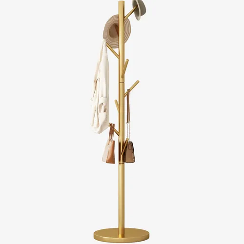 Vista 12 de Perchero de metal con rotación de 360°, color negro Modern Coat Rack with 360° Rotary Design Sturdy Heavy Duty Hall Tree Hats Hanger Holder Stand