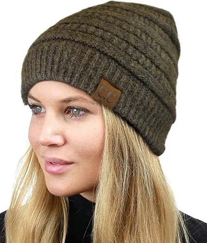 Vista 377 de C.C Trendy Warm Chunky Soft Stretch Cable Knit Beanie