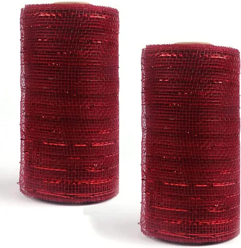 Vista 34 de YYCRAFT Paquete de 2 cintas de malla de polímero metálico de 6 pulgadas (total 20 yardas, verde manzana)