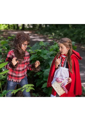 Vista 11 de Disfraz de caperucita roja de lujo para niños Multicolor