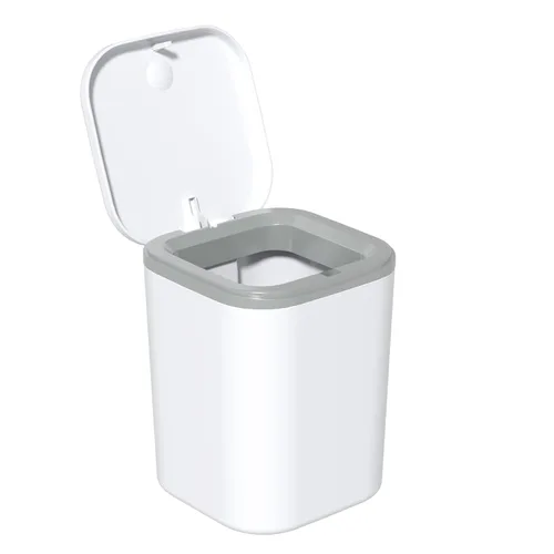 Vista 11 de Mini bote de basura con tapa, papelera desplegable para encimera, color gris Removable Small Garbage Can, Tiny Plastic Trash Bin, Counter Garbage