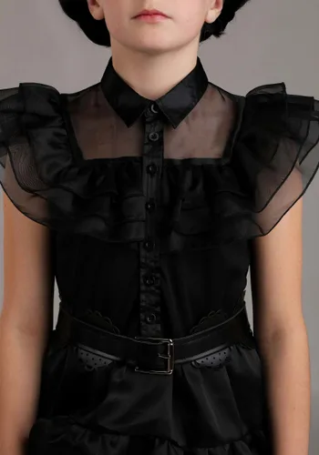 Vista 3 de Vestido de Disfraz Deluxe Rave'N Dance de Wednesday Addams para Niña Multicolor