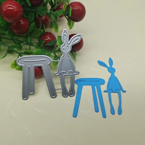 Vista 9 de zzirvepaiv - Lindo troquel de corte de metal de conejo de Pascua para manualidades, manualidades, álbum de fotos, decoración de conejito troquelado