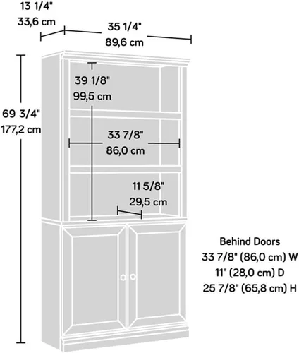 Vista 3 de Sauder Estantería de madera de 3 estantes con acabado cereza