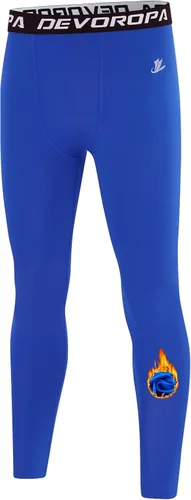 Vista 25 de DEVOROPA - Leggings de compresión para niños, mallas deportivas con forro polar, capa base térmica Verde militar (forro polar)