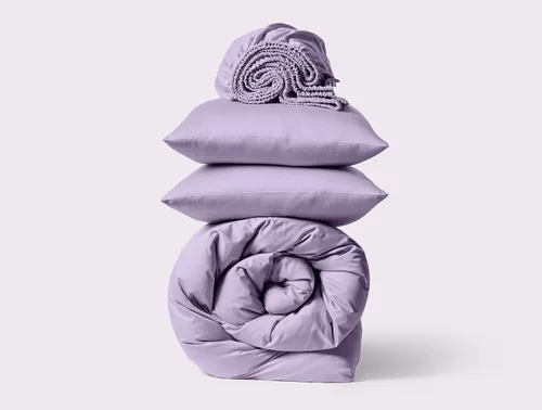 Vista 10 de Juego de funda de edredón, sábana bajera y fundas de almohada, juego de ropa de cama de 4 piezas, hecho de 100% algodón Giza egipcio de ensueño