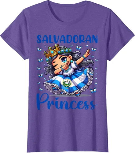 Vista 26 de Camiseta de princesa salvadoreña dabbing para niñas y niños