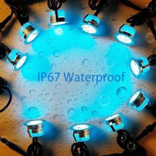 Vista 8 de Lámpara Bluetooth de bajo voltaje empotrable RGB a prueba de agua para intemperie, patio, pasillo, escalera, decoración de jardín. D45 RGBW