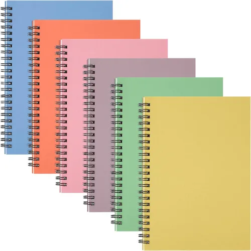 Vista 12 de Fuutreo Paquete de 6 cuadernos en espiral de 10.5 x 7.45, estético