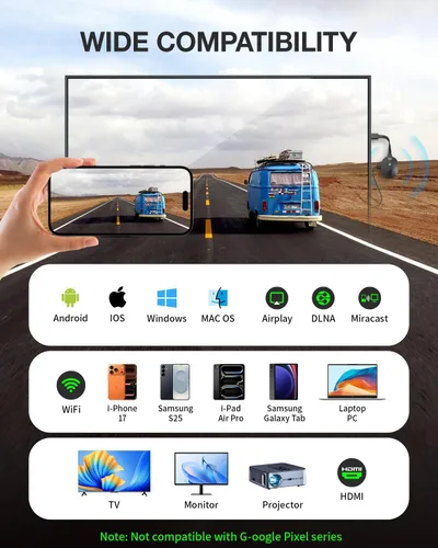 Vista 11 de AIMIBO Adaptador de pantalla inalámbrico iOS 4K Plug & Play de doble banda