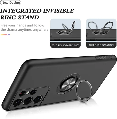 Vista 5 de Funda para Samsung Galaxy S21 Ultra, con protector de pantalla de TPU flexible autorreparable, 2 unidades, grado militar, doble a prueba de golpes