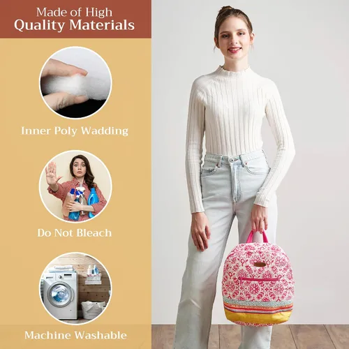 Vista 3 de Maison d' Hermine Mochila para mujeres y hombres, de algodón, multiusos, con bolsa pequeña, ligera, con múltiples bolsillos, 07 - Katmandou