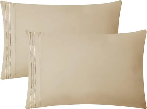 Vista 9 de Clara Clark Fundas de almohada de tamaño estándar – Funda de almohada ultra suave, fundas de almohada de microfibra ligera tamaño Queen – Juego de 2