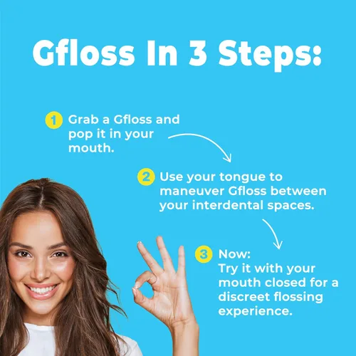 Vista 5 de Gfloss Hilo dental manos libres, 40 unidades, limpiadores dentales fáciles de usar y discretos para adultos, hilo dental de viaje, hilo dental fino